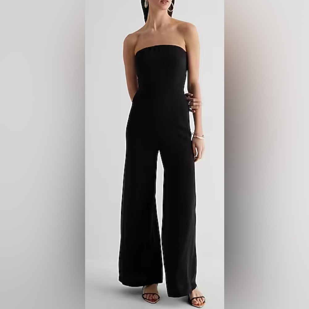 Express Black Strapless Jumpsuit